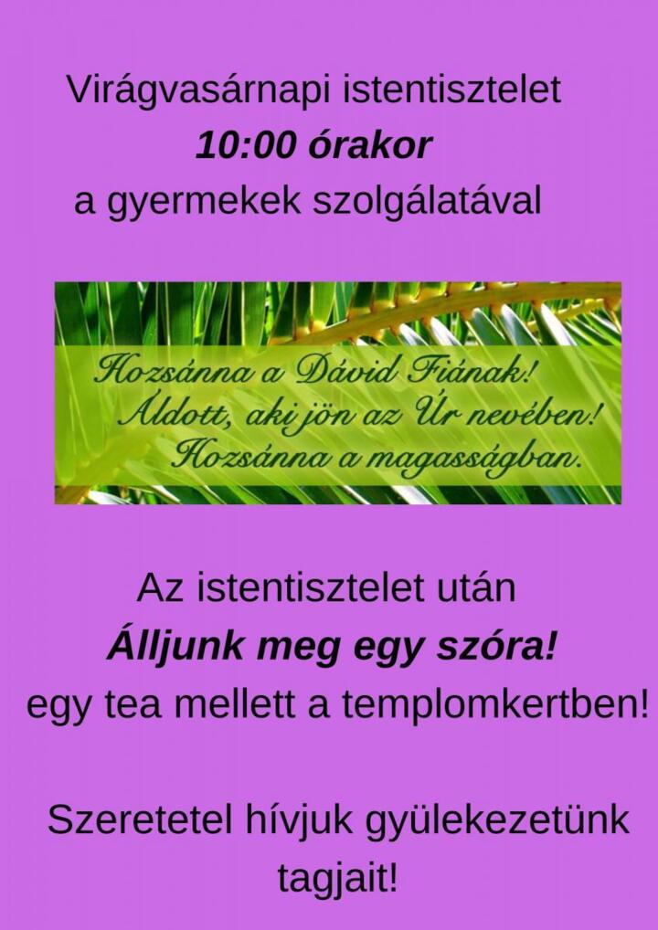 Virgvasrnap is lljunk meg egy szra!