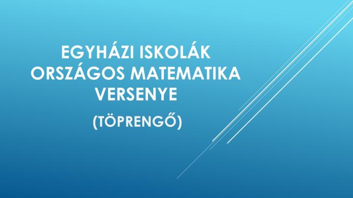 Egyhzi iskolk orszgos matematika versenye (TPRENG)
