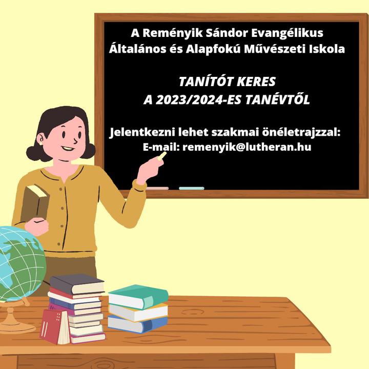 Tanítót keresünk a 2023/24-es tanévtől Tanítót keresünk a 2023/24-es tanévtől