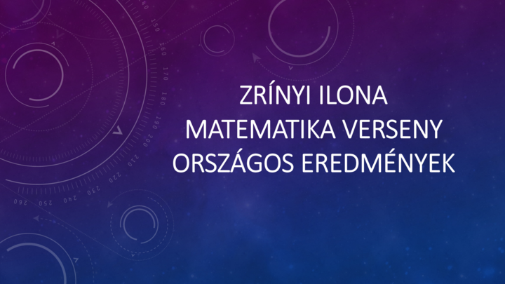 Zrnyi Ilona Orszgos Matematikai Verseny eredmnyei