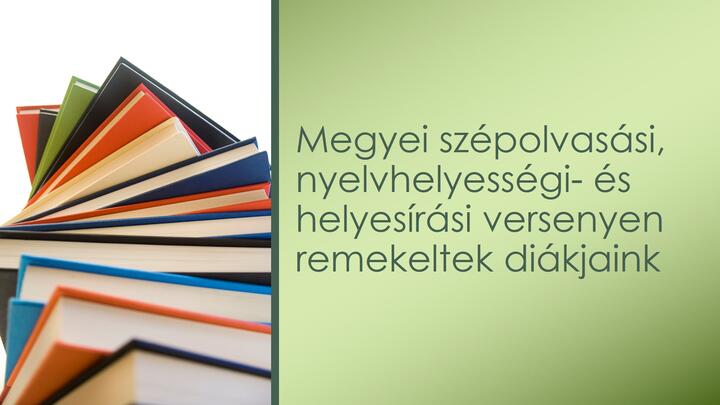 Megyei szpolvassi, nyelvhelyessgi- s helyesrsi versenyen remekeltek dikjaink
